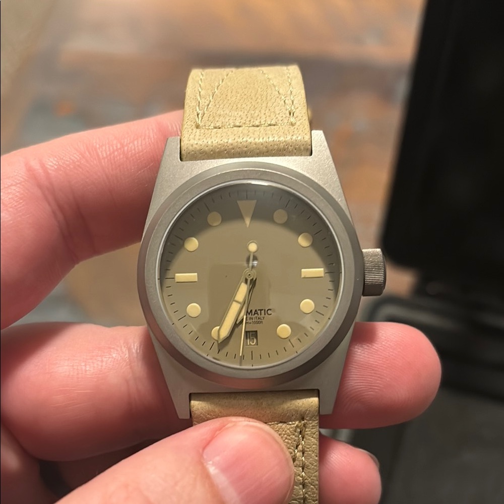 Unimatic Automatic Men's Watch with Beige Strap
